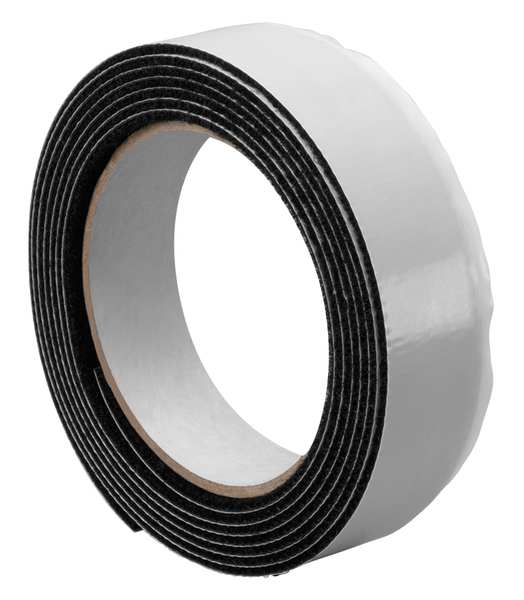 3M Reclosable Fastener, Rubber Adhesive, 30 ft, 1 in Wd, Black 1-10-SJ3533N
