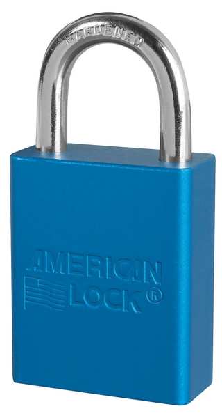 American Lock Lockout Padlock, KA, Blue, 1-7/8"H, PK12 A1105KAS12BLU