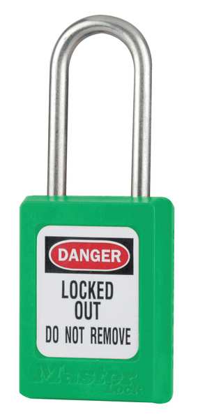 Master Lock Lockout Padlock, KA, Green, 1-13/16"H, PK6 S33KAS6GRN