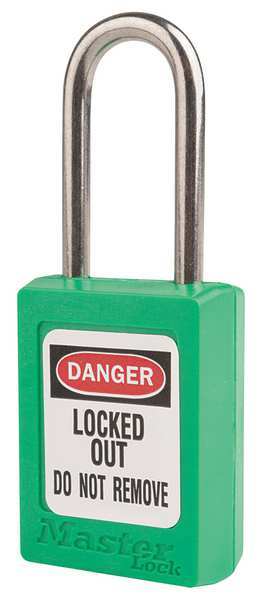 Master Lock Lockout Padlock, KA, Green, 1-13/16"H, PK12 S31KAS12GRN