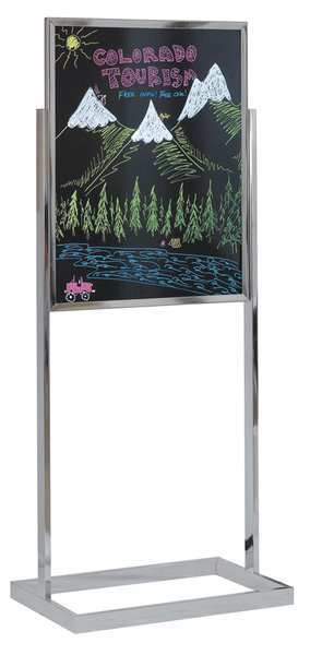 United Visual Products Pedestal Dry Erase Display Board 24"x36", Black UVBPS2436-CHROME-BLACK
