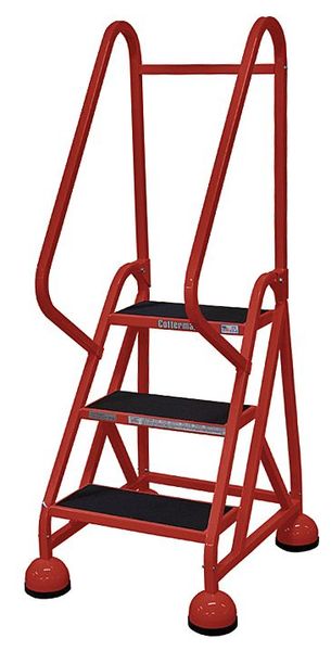 Cotterman 57 in H Steel Rolling Ladder, 3 Steps, 450 lb Load Capacity ST-321 A2 C6 P5