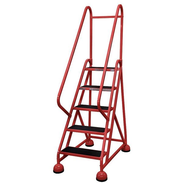 Cotterman 75 in H Steel Rolling Ladder, 5 Steps, 450 lb Load Capacity ST-521 A2 C6 P5