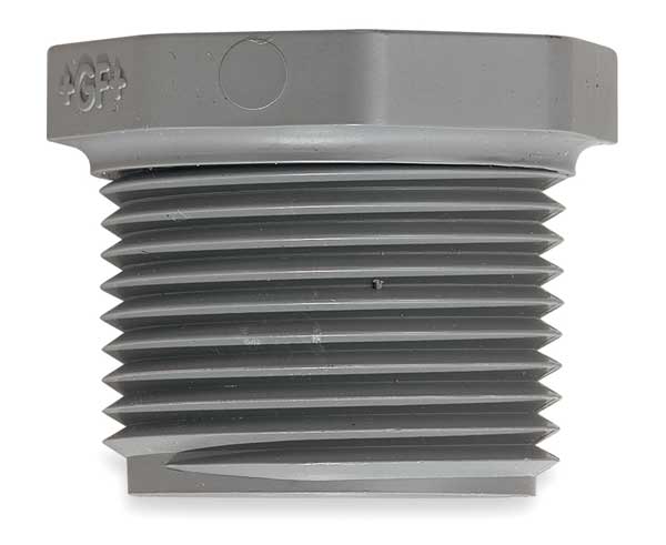 Zoro Select PVC Hex Head Plug, MNPT, 2-1/2 in Pipe Size 850-025