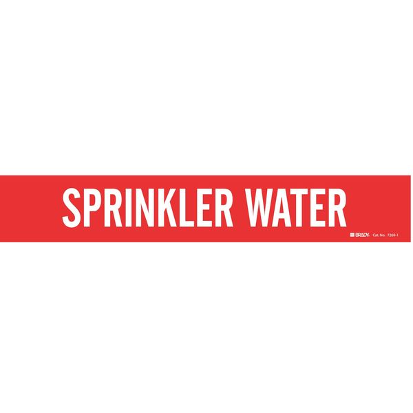 Brady Pipe Mrkr, Sprinkler Water, 2-1/2to7-7/8In, 7269-1 7269-1