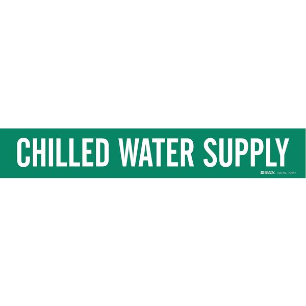 Brady Pipe Marker, Chilled Water Supply, Green 7047-1