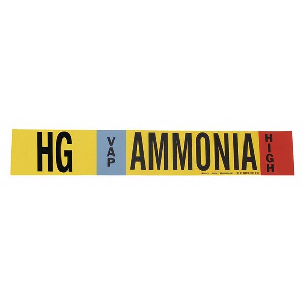 Brady Ammonia Pipe Marker, HG, 8In and Above, 59923 59923