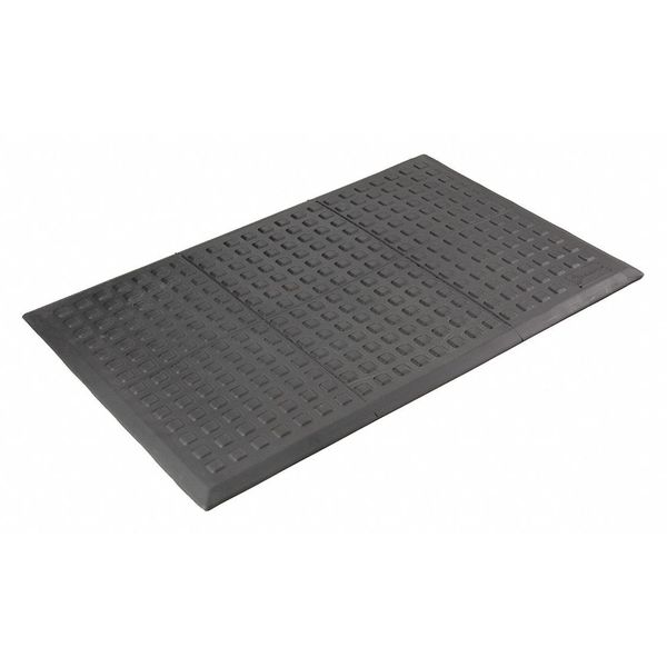 Wearwell Antifatigue Mat, Black, 5 ft. L x 2 ft. W, Urethane, Square Grid Surface Pattern, 5/8" Thick 502