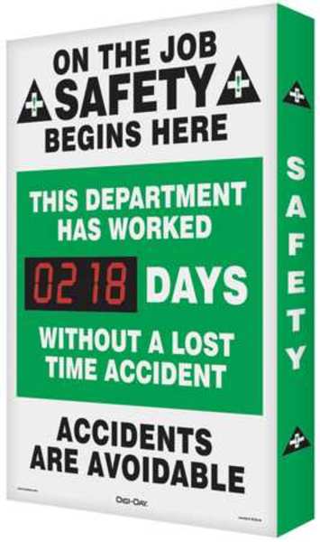 Accuform Safety Record Signs, 29 x 20In, AL, ENG SCK110