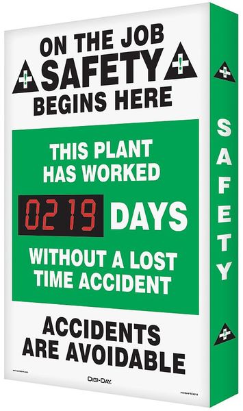 Accuform Safety Record Signs, 29 x 20In, AL, ENG SCK113