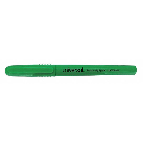 Universal Highlighter, Chisel Tip, Fluorescent Green PK12 UNV08852