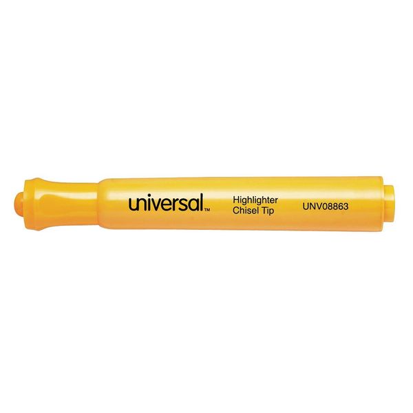 Universal Highlighter, Chisel Tip, Fluorescent Orange PK12 UNV08863