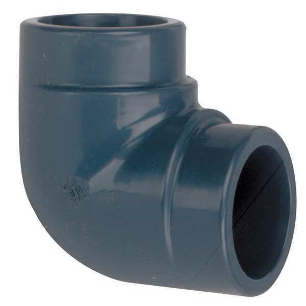 Zoro Select CPVC Elbow, 90 Degrees, Schedule 80, 1-1/4" Pipe Size, FNPT x FNPT 9808-012