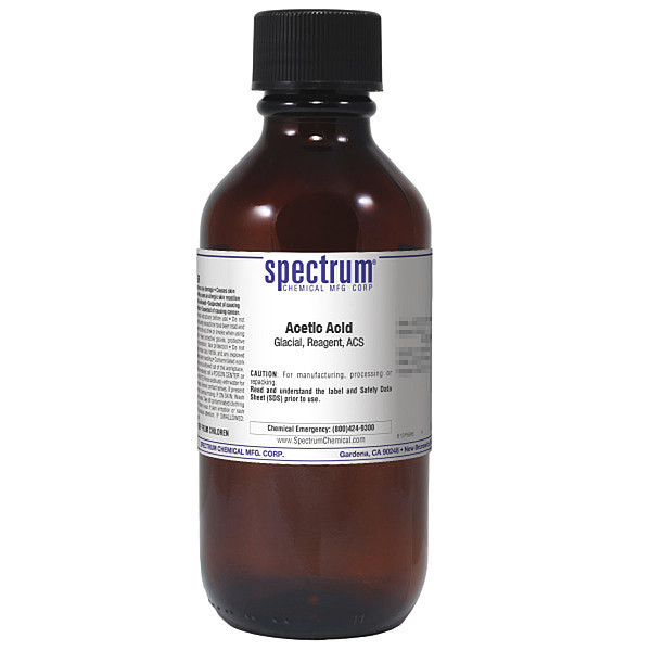 Spectrum Acetic Acid, glcl, Rgnt, ACS, 500mL, Gls A1010-500MLGL