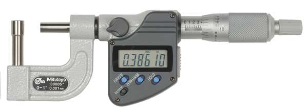 Mitutoyo Digital Micrometer, Tube, 0 to 1", SPC 395-364-30