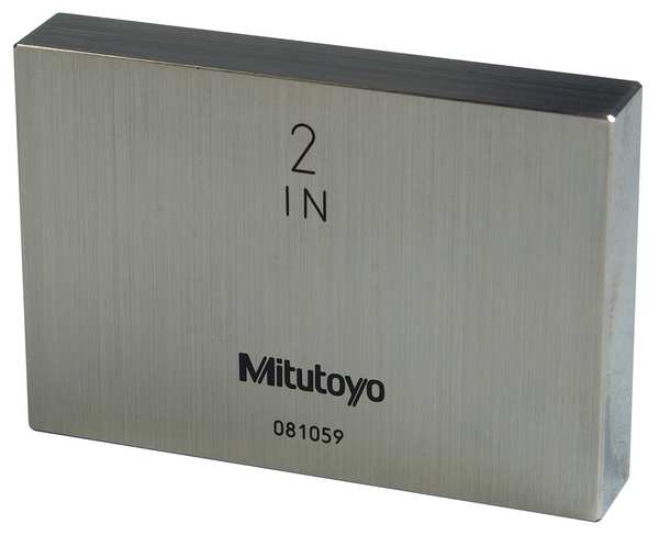 Mitutoyo Gage Block, Rect, Steel, 2.00 In, ASME 0 611202-531