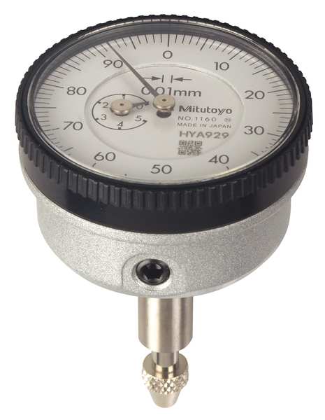 Mitutoyo Dial Indicator, 0 to 5mm, 0-100 1160A