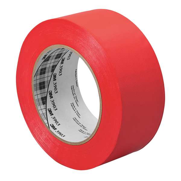 3M Duct Tape, 4 In x 50 yd, 6.5 mil, Red, Vinyl 4-50-3903-RED