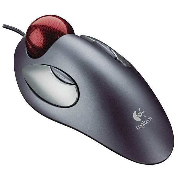 Logitech Trackball Mouse, Corded, Optical, Drk Gry LOG910000806