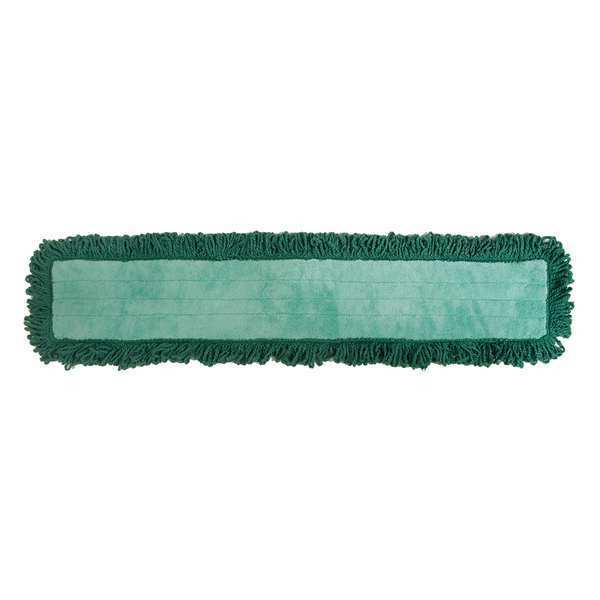Tough Guy 48 in L Dust Mop, Slide On Connection, Pad End, Green, Microfiber 6PVT6