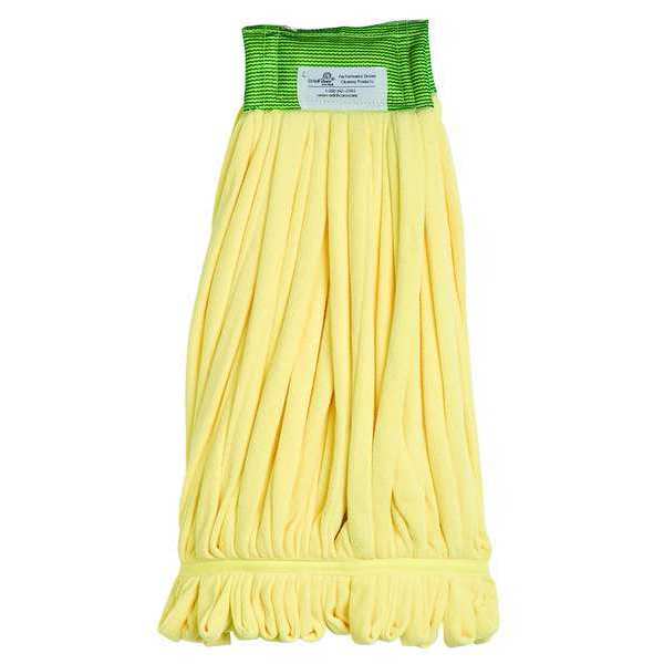Tough Guy 1 in Tube Wet Mop, 10 oz Dry Wt, Slide On Connection, Looped-End, Yellow, Microfiber 6PVY7