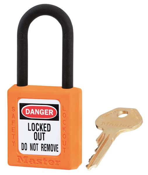 Master Lock Lockout Padlock, KA, Orange, 1-3/4"H, PK6 406KAS6ORJ