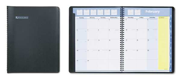 At-A-Glance Planner, Monthly, 8-1/4 x 10-7/8in, Black AAG760605