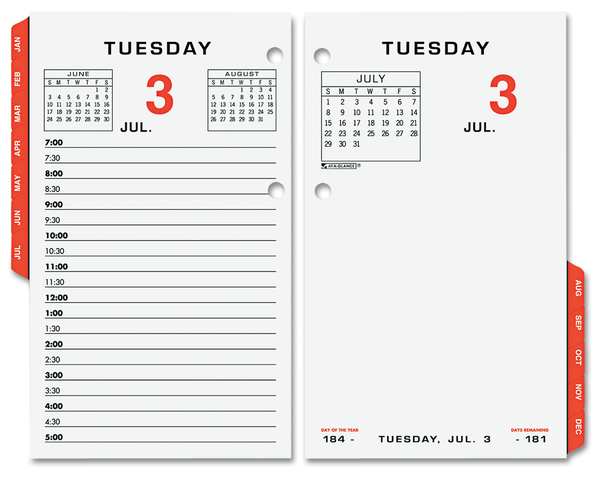 At-A-Glance 3-1/2x6 Daily Desk Calendar Refill, White AAGE01750