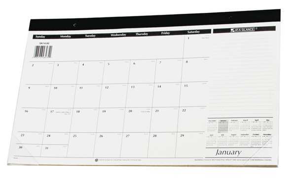 At-A-Glance 17-3/4 x 10-7/8" Desk Pad/Wall Calendar, White AAGSK1400