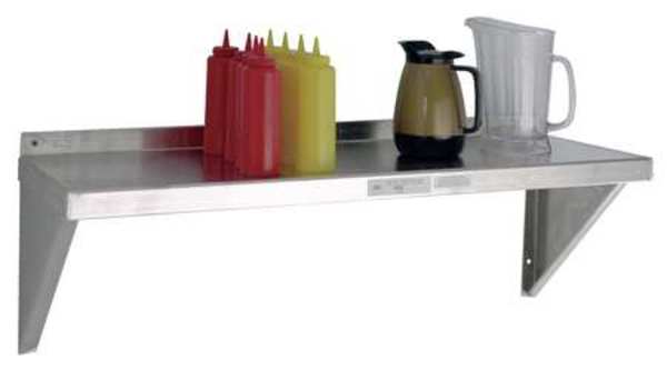 New Age Aluminum Wall Shelf, 18"D x 36"W x 13-1/4"H, Silver 92093