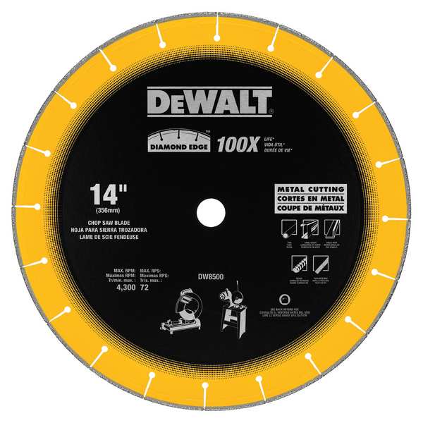 Dewalt 14" x 3/32" x 1" Diamond Edge Chop Saw Wheel DW8500