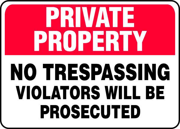 Accuform Private Property Sign, 7"X10", Vinyl MATR960VS
