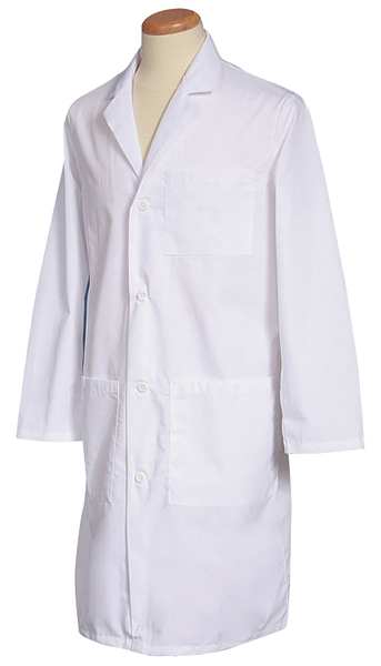 Fashion Seal Lab Coat, L, White, 41 -1/4 In. L 3495 L