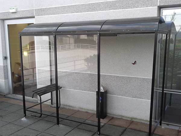 No Butts Bin Co Smoking Shelter - 3-Sided NBS0412BW