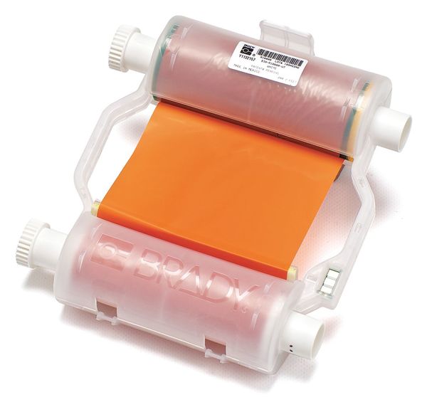 Brady Label Printer Ribbon, B30 Series, Orange, 4.33 in W x 200 ft L B30-R10000-OR