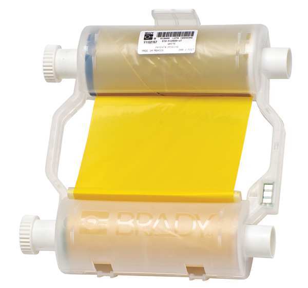 Brady Label Printer Ribbon, B30 Series, Yellow, 4.33 in W x 200 ft L B30-R10000-YL