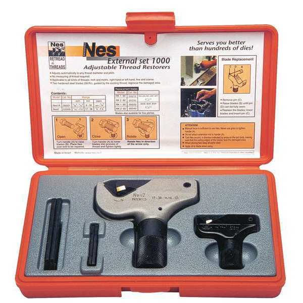 Nes NES1025 Universal External/Internal Thread Repair Kit NES1A, 2, 21, 22,  23, 24, 6-Piece Orange