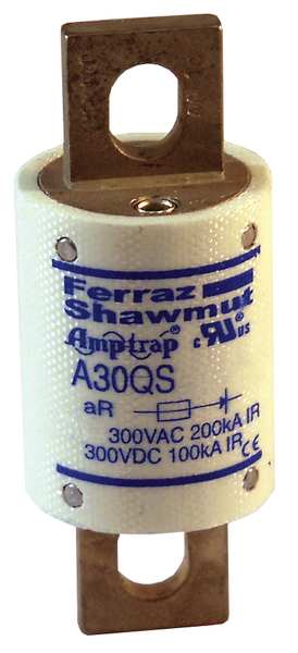 Mersen Semiconductor Fuse, A30QS Series, 125A, Fast-Acting, 300V AC, Bolt-On A30QS125-4