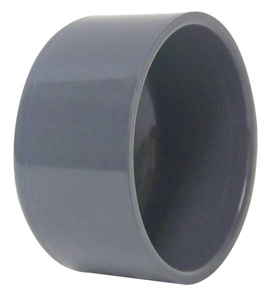 Plastic Supply End Cap, 4 in Duct Dia, Type I PVC, 3-1/8" L x PVCCA04