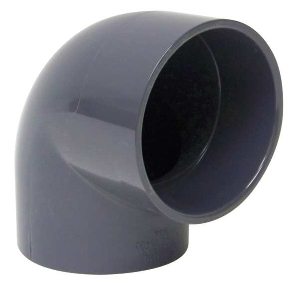 Plastic Supply 90 Degree Elbow, 4 in Duct Dia, Type I PVC, 4-1/2" L PVCEA04