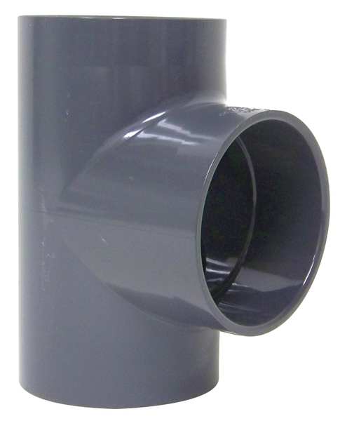 Plastic Supply Tee, 4 in Duct Dia, Type I PVC, 8-7/8" L PVCT04