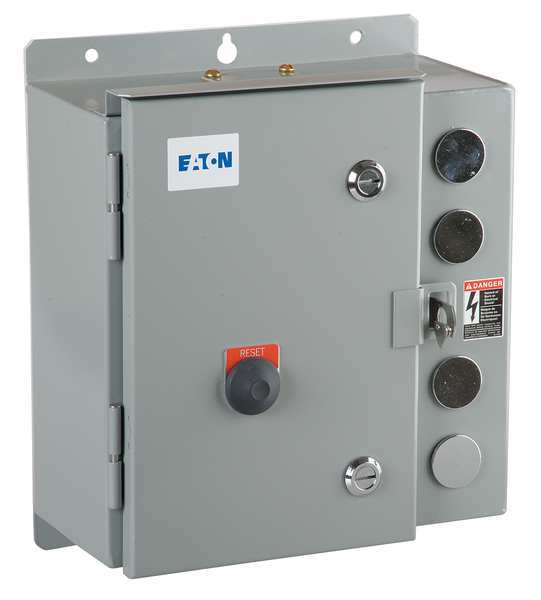 Eaton Nonreversing NEMA Magnetic Motor Starter, 3R NEMA Rating, 240V AC, 3 Poles, 1NC/1NO ECN0512BAA-R63/CL30