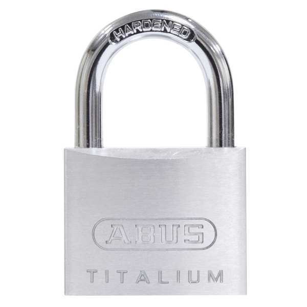 Abus Padlock, Keyed Different, Standard Shackle, Square Aluminum Body, Steel Shackle, 7/8 in W 64TI/40 KD