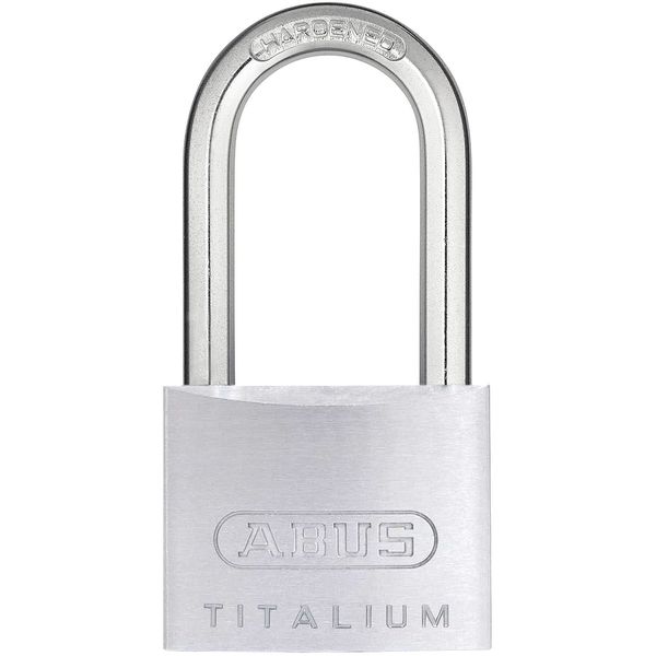 Abus Padlock, Keyed Different, Long Shackle, Square Aluminum Body, Steel Shackle, 7/8 in W 64TI/40HB-40 KD