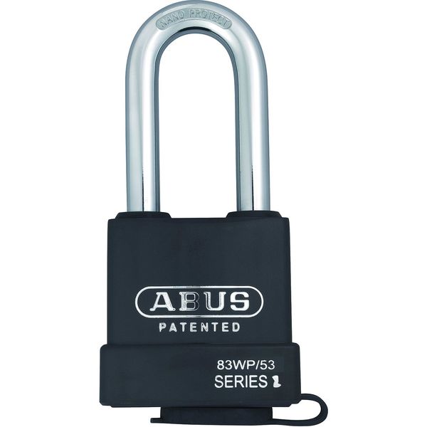 Abus Padlock, Keyed Alike, Long Shackle, Rectangular Hardened Steel Body, Steel Shackle, 7/8 in W 83WP/53HB-63 KA