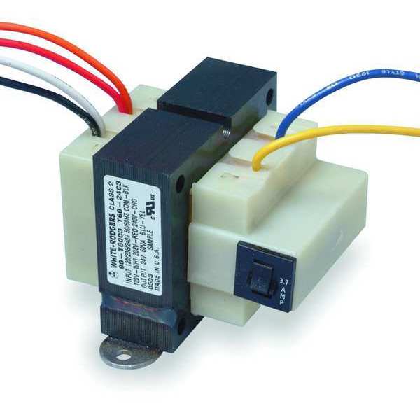 White-Rodgers Class 2 Transformer, 60 VA, Not Rated, 85°C, 24V AC, 120/208/240V AC 90-T60C3