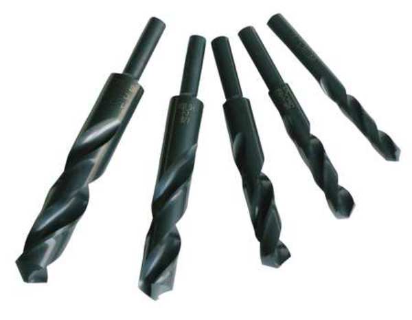 Chicago-Latrobe 5PC 1/4 Reduced Shank Silver & Deming Drill Set Chicago-Latrobe 239 Steam Oxide HSS 1/4-1/2 56340