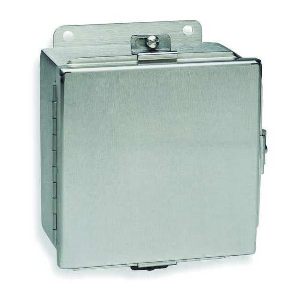 Wiegmann 304 Stainless Steel Enclosure, 10 in H, 8 in W, 4 in D, 12, 13, 4, 4X, Hinged BN4100804CHSS