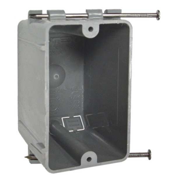 Raco Electrical Box, 18 cu in, Cable Box, 1 Gangs, Thermoplastic, Rectangular 7302RAC