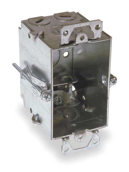 Raco Electrical Box, 12.5 cu in, Switch Box, 1 Gang, Galvanized Zinc, Rectangular 523